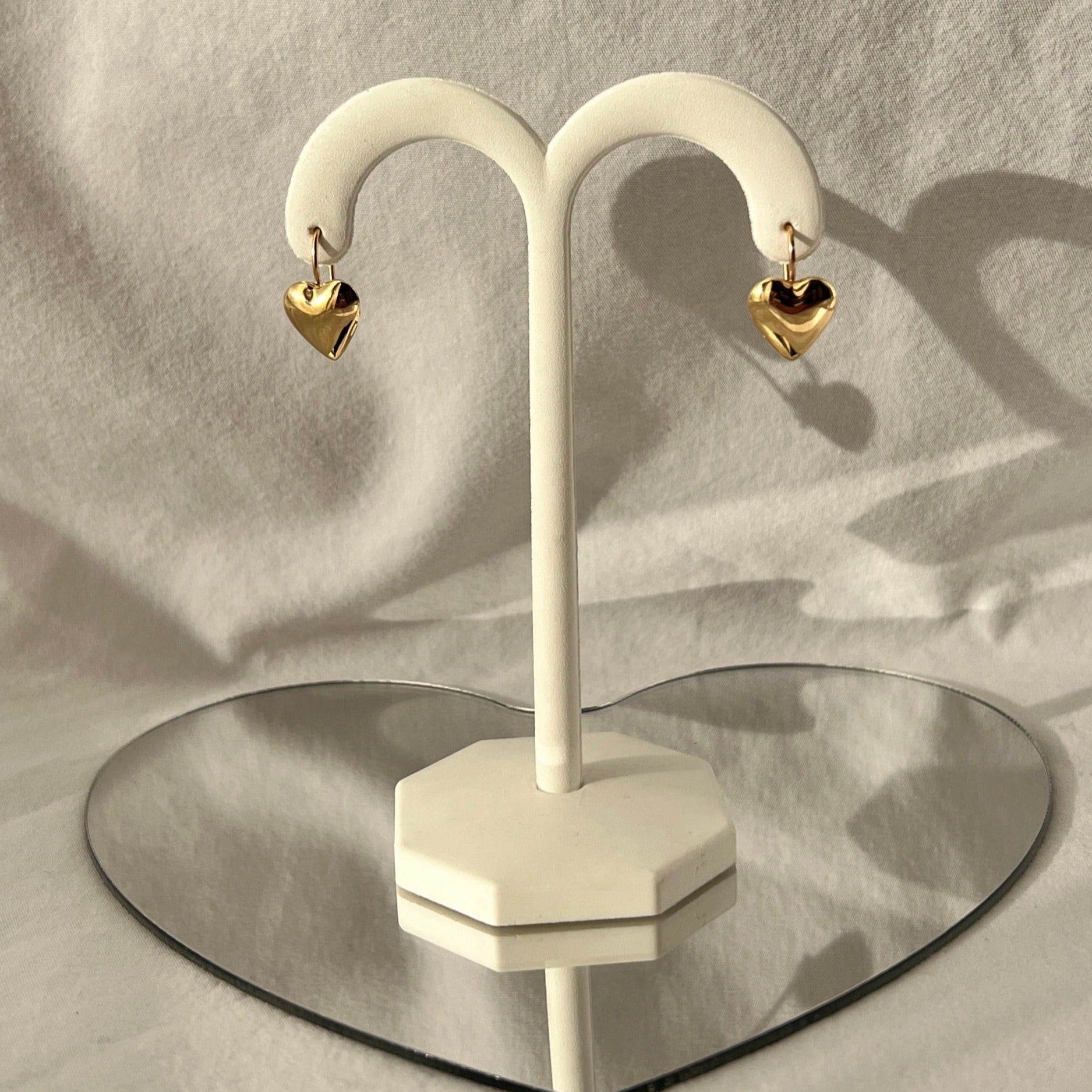 14k Gold Heart Earrings